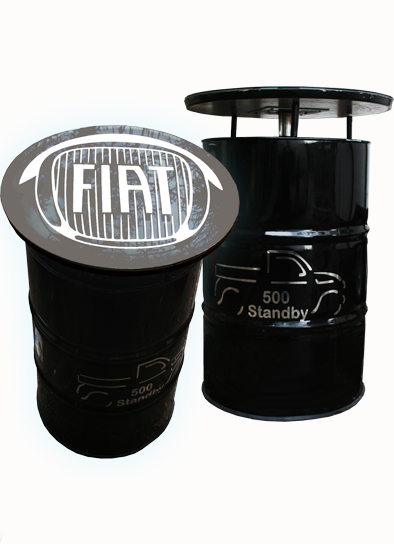 Stehtisch "Barrel"  Ölfass/ h 110cm, 70cm,  "Fiat 500"